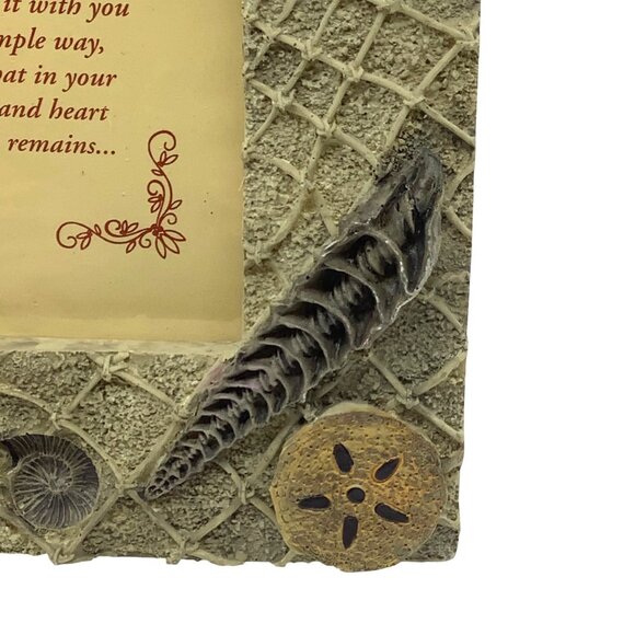 3D Seashell Ocean Photo Frame Sentimental Poem Vacation Memories Resin 7" x 5.5" - Picture 6 of 12